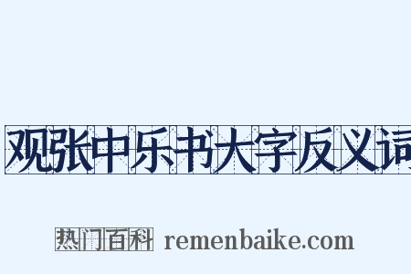 观张中乐书大字反义词是什么意思的图片